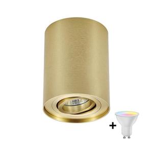 Zuma Line 94354-N – Spot LED RGBW dimabil RONDOO, 1x GU10/6W/230V, auriu + telecomandă imagine