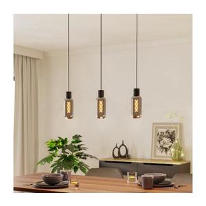Eglo 901005 - Pendul MAIONE cu cablu 3xE27/4W/230V negru/fumuriu imagine