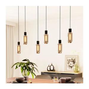 Eglo 901006 - Lustru suspendat cu cablu MAIONE, 6x E27/4W/230V, negru/fumuriu imagine