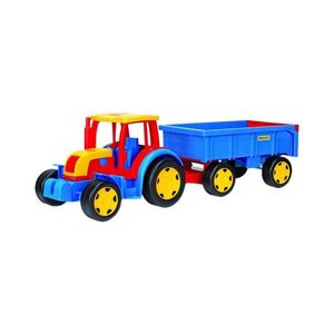 Tractor cu remorcă, 102 cm, roșu/albastru/galben imagine