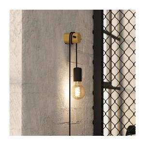 Eglo 43898 - Aplica de perete BUDDON 1xE27/13W/230V negru/bej imagine