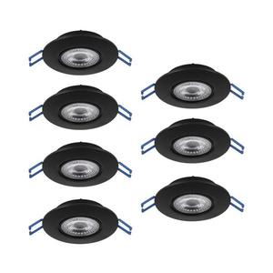 Eglo 300191 - Set 7 spoturi LED încastrate GEDREZ, 4, 9 W, 230 V, Ø 9 cm, negru imagine