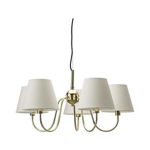 ByRydens 4202720-6509 - Candelabru suspendat pe cablu LYNF, 5xE14/8W/230V, alamă/alb imagine