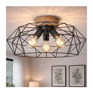 Brilagi - Plafonieră WOODY BASKET 3xE27/60W/230V, diam. 60 cm, stejar imagine