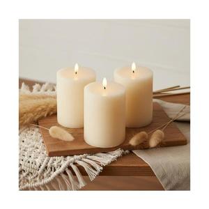 Set 3 lumânări LED BRILLO, 10 cm, crem, alimentare 3x AAA, cu telecomandă imagine