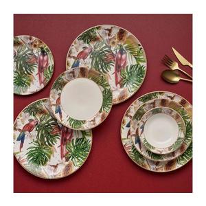 Set veselă 24 de piese, din ceramică, multicolor imagine