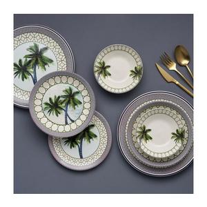 Set de veselă, 24 piese, din ceramică, multicolor imagine