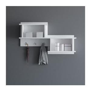 Cuier de perete cu raft NIZZA 51, 8x100 cm alb imagine