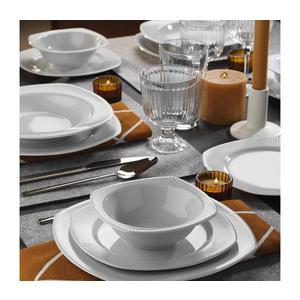 Set de masă, 24 piese, porțelan, alb imagine