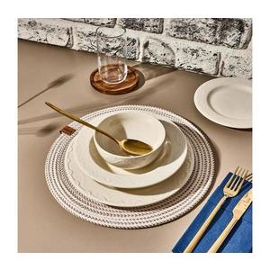 Set de veselă, 24 de piese, alb/porțelan imagine