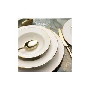 Set de masă 24 piese, porțelan, crem/auriu imagine
