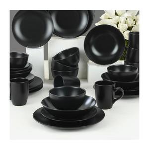 Set de veselă 30 piese, ceramică, negru imagine