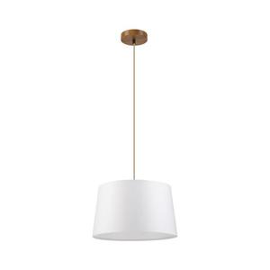 Lustră pe cablu AIDA 1xE27/60W/230V, diam. 35 cm, stejar/maro/alb imagine