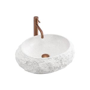 REA-U7350 - Lavoar MIKA pentru blat 38x50 cm, alb/imitație de piatră imagine