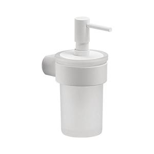 Gedy - Dozator de săpun montat pe perete PIRENEI 110 ml sticlă opală/alb mat imagine