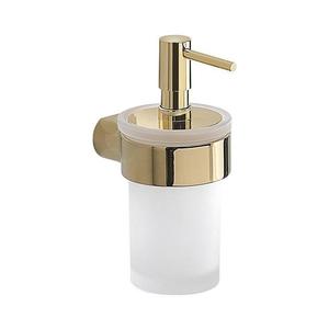 Gedy - Dozator de săpun de perete PIRENEI, 110 ml, sticlă mată/auriu imagine