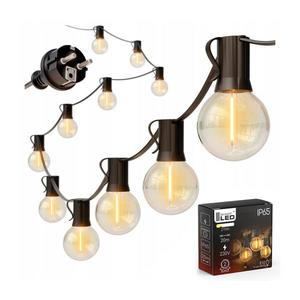 Ghirlandă LED decorativă pentru exterior, 20 x soclu E12, 1 W, 230 V, 20 m, IP65, neagră imagine