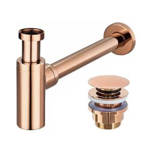 REA-A8541 - Sifon pentru lavoar cu evacuare CLICK-CLACK, aur roz imagine