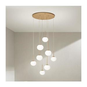 Ondaluce - Lustră suspendată pe cablu JEWEL 8xE14/10W/230V Ø 70 cm auriu/alb imagine