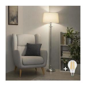 Brilagi - Lampă de podea LED CERIA, 1xE27/60W/230V, Ø 45 cm, crom lucios/bej imagine