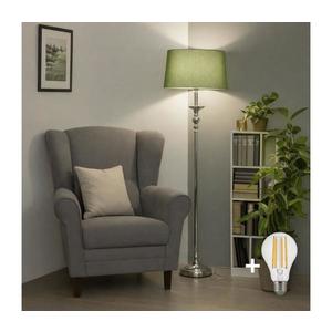 Brilagi - Lampă LED de podea CERIA, 1xE27/60W/230V, Ø 45 cm, crom lucios/verde imagine