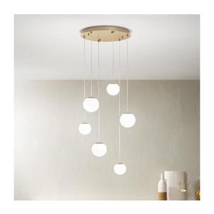 Ondaluce - Lustră LED suspendată pe cablu SANTOS, 48 W, 230 V, Ø 45 cm, auriu/alb imagine