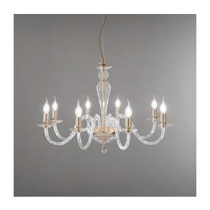 Ondaluce - Candelabru suspendat pe cablu PAGANINI 6xE14/10W/230V Ø 70 cm auriu/sticlă transparentă imagine