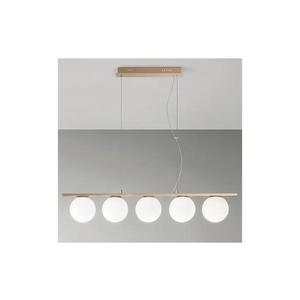Ondaluce - Lustru suspendat pe cablu MONILE 5xE14/10W/230V auriu/alb imagine