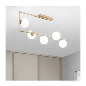 Ondaluce - Candelabru cu tijă MONILE 5xE14/10W/230V auriu/alb imagine