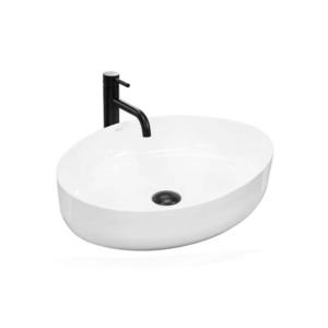 REA-U1223 - Lavoar pentru blat QUEEN 41, 5x55 cm ceramică/alb lucios imagine