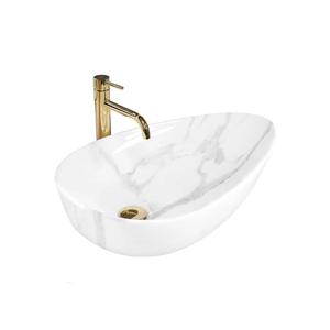 REA-U6501 - Lavoar GRETA pentru blat, 40 x 65, 5 cm, ceramică, aspect de piatră imagine