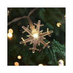 Ghirlandă LED pentru exterior 20xLED/2xAA, 2, 2 m, IP44, alb cald, fulgi de zăpadă imagine