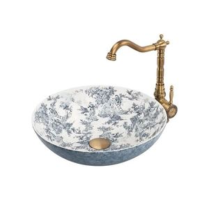 Lavoar de blat JULIANA 40 cm ceramică/alb/albastru - REA-U3608 imagine