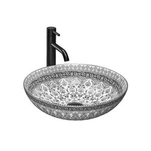 REA-U8002 - Lavoar pentru blat ARTE 40 cm ceramică/alb/negru imagine