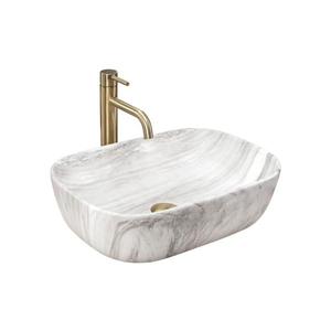 REA-U3324 - Lavoar pentru blat BELINDA 33x46 cm, ceramică, gri, cu aspect de piatră imagine