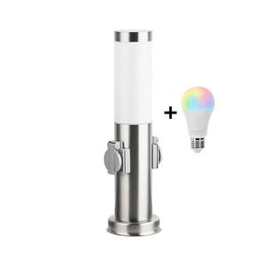 Lampă Brilagi-LED RGBW Ven cu 2 prize, 1xE27/15W/230V, 40 cm, IP44, crom mat imagine