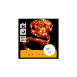 - Ghirlandă LED, 50 LED, 5 m, alb cald, roșu, alimentare 3xAA imagine