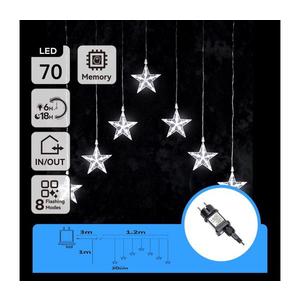 - Ghirlandă LED pentru exterior, 70 LED/230V, 1, 2x1m, IP44, alb rece, decorată cu steluțe imagine