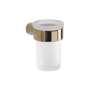 Gedy - Suport periuțe de dinți montat pe perete PIRENEI, sticlă opal/auriu imagine