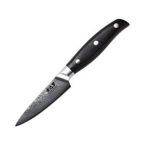 Gudaro - Cuțit de bucătărie din oțel damasc SHIRO 3, 5", 67 de straturi de oțel, lungime 9, 5 cm imagine