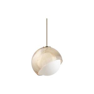 Ideal Lux - Pendul pe cablu BLOOM, 1xE27/42W/230V, Ø30 cm, auriu/bej fumuriu imagine