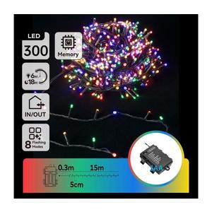 - Ghirlandă LED pentru exterior, 300 LED / 8 funcții, 3xAA, 15, 3 m, IP44, multicoloră imagine