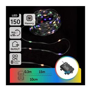 - Ghirlandă luminoasă de exterior 150 LED, 8 funcții, 3xAA, 15, 3 m, IP44, multicolor imagine