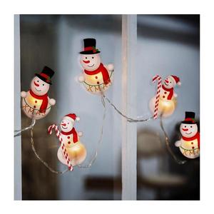 1V251-LED – ghirlandă cu ventuze, 6x LED, alimentare 2x AA, 1, 2 m, lumină alb cald, model om de zăpadă imagine