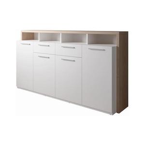 Comodă LEBY, Stejar Sonoma/Alb imagine