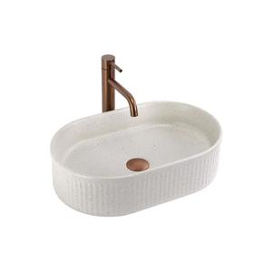 REA-U7342 - Lavoar pe blat VANDA 31x49 cm ceramică/bej/imitație de piatră imagine