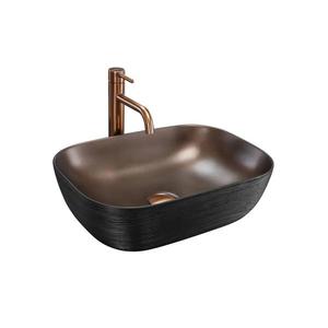 REA-U6384 - Lavoar pentru blat BELINDA 33x46, 5 cm ceramică/negru/maro imagine