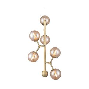 Halo Design 738861 - Lampă suspendată ATOM pe cablu, 6xG9/28W/230V, Ø 30 cm, alamă/k. bej imagine