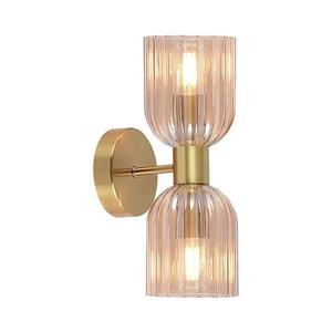 Aplică de perete PIEGA 2xE14/10W/230V alamă/bej fumuriu imagine