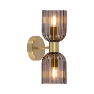 Aplică de perete PIEGA 2xE14/10W/230V alamă/negru fumuriu imagine